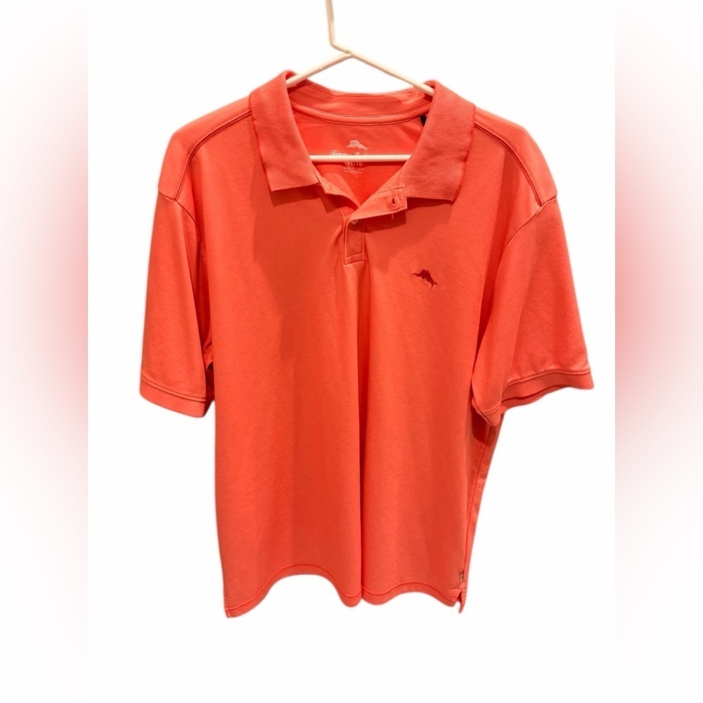 Tommy Bahama Island Zone Polo Shirt Coral Pink Short Sleeve Size XL